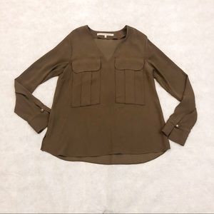 Rachel Roy Pocket Front V-Neck Blouse